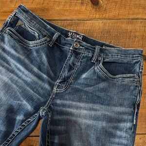 Salvage Mens Mayhem Straight Regular Fit Blue Denim Jeans Size 36 Short